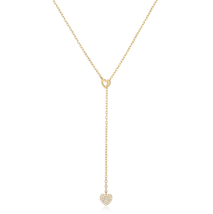 925 Sterling Silver Dangle Heart Pendant Necklace 